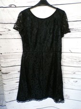 LADIES DICKENS & JONES BLACK LACE SHORT SLEEVE SHIFT DRESS SIZE 18