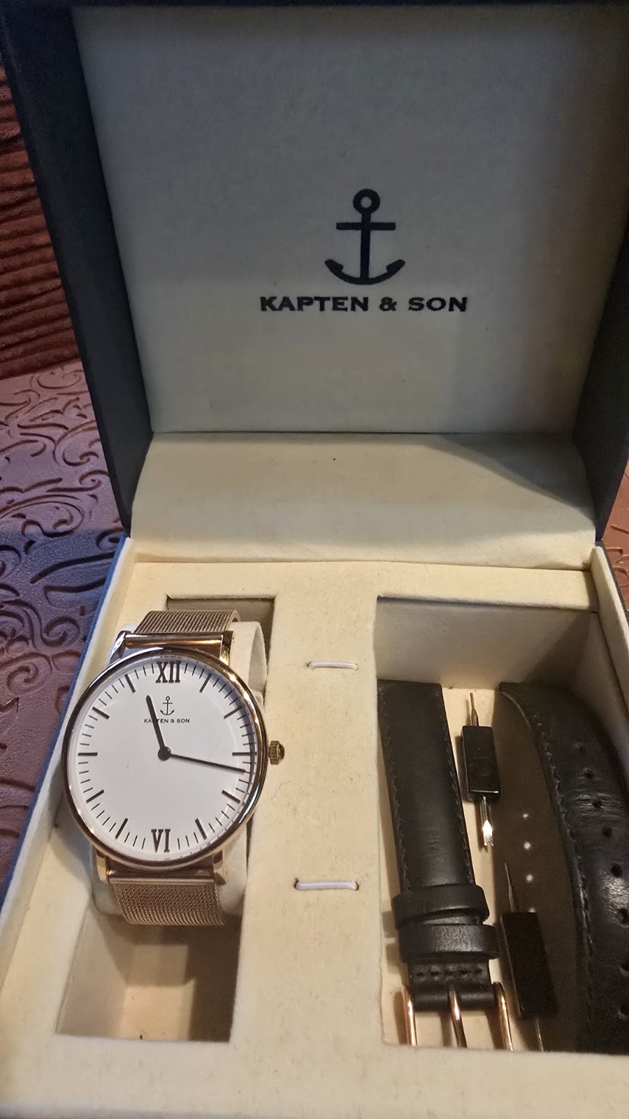 Kapten Son Campina Roségold Mesh Set Wechselarmband