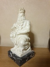Statue Moïse Michel Ange Gino Ruggeri Italie 16 Cm Socle Marbre