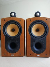 B&W Nautilus 805 Bookshelf Speakers Pair 2.0 Wood Finish Bi-Wire Banana