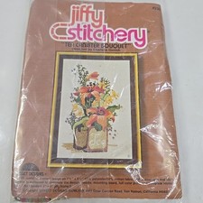 Jiffy Stitchery Daisy Fall Bouquet Stamped Crewel Embroidery Kit #233 VTG