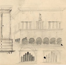 Willi Schmid Art Déco Entwurf Architektur Möbel Münchener Secession Zeichnung