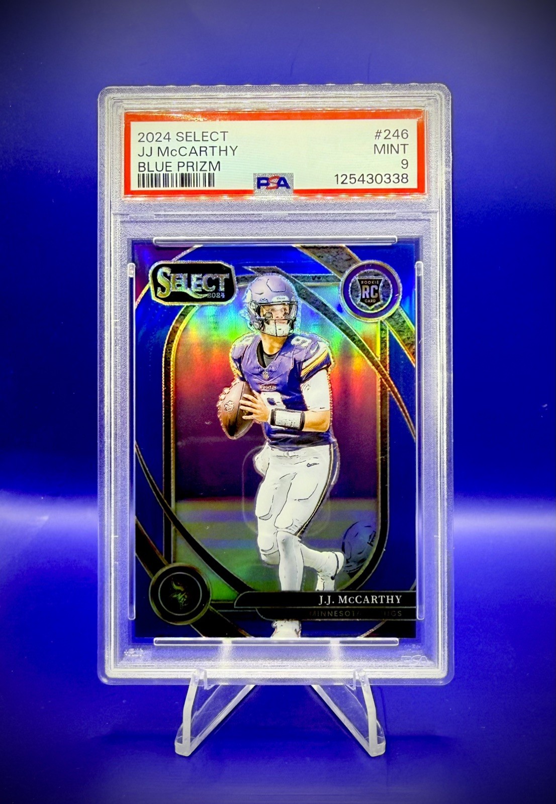 2024 Panini Select - Club Level J.J. McCarthy #246 Blue Prizm /99 Rookie Vikings