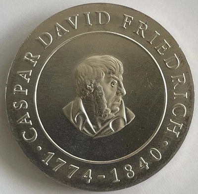 DDR GDR 10 Mark 1974 Caspar David Friedrich stgl UNC Silber Silver - Bild 1 von 4