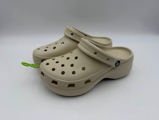 Crocs Classic Platform Clog - Bone/Beige - Women's 8 - New with Defect