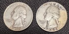 Lot of 2 90% Silver 1945 1945S Washington Quarters Album or Stacking FS NR KM164