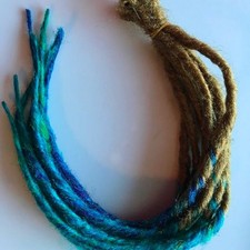 Dark Blonde Teal Ombre Dread Dreadlock Hair Extensions