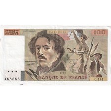 [#336924] France, 100 Francs, Delacroix, 1989, C.141, EF