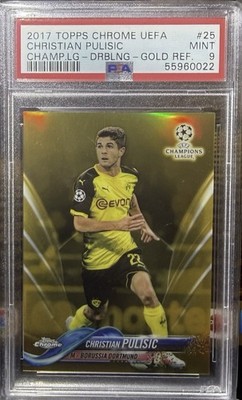2017 TOPPS CHROME UEFA #25 CHRISTIAN PULISIC GOLD REFRACTOR