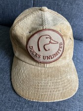 Vintage Ducks Unlimited Hat Tan Corduroy Snapback Cap with DU Patch - Korea