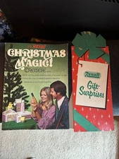 Set Of 2 Vintage Rexall Drug Store Christmas Displays Cardboard Advertisements