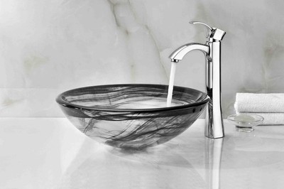 Mezzo Series 17 in. Round Bathroom Vessel Sink with Stain-Resistant Non-Porous S