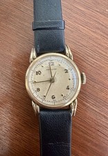 Vintage Hamilton Woman's Watch 10k Yellow Gold Filled Manual Wind Black Leather