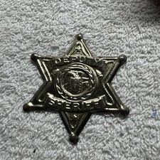 Vintage 1950s Tin Toy Badge Deputy Sheriff Gold Tone