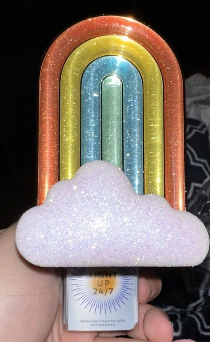 Bath & Body Works Neon Rainbow Cloud Light-Up Wallflower Diffuser 24/7-image