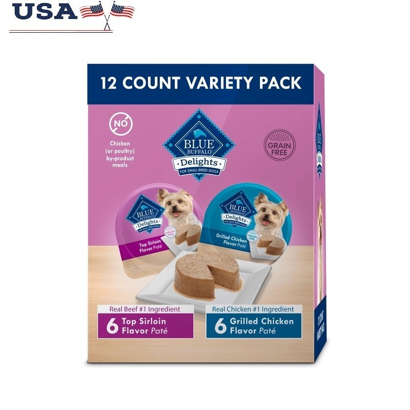 Variety Pack Top Sirloin Grilled Chicken Pate Small Breed 12