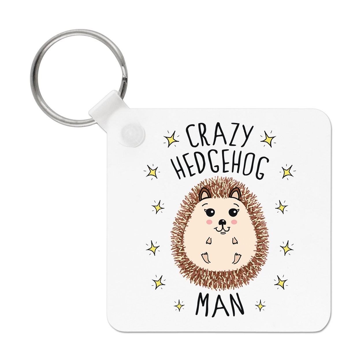Crazy Hedgehog Man Keyring Key Chain - Funny Animal