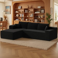 Modular Sofa Sectional Couch Corduroy-style Plush One-piece Foam Living Room Top