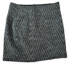 Ann Taylor Black White Wool Flat Front A-Line Skirt Women's Size 4