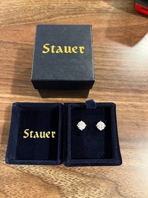 Stauer 14k Weißgold Diamondaura Ohrstecker 2,5ctw