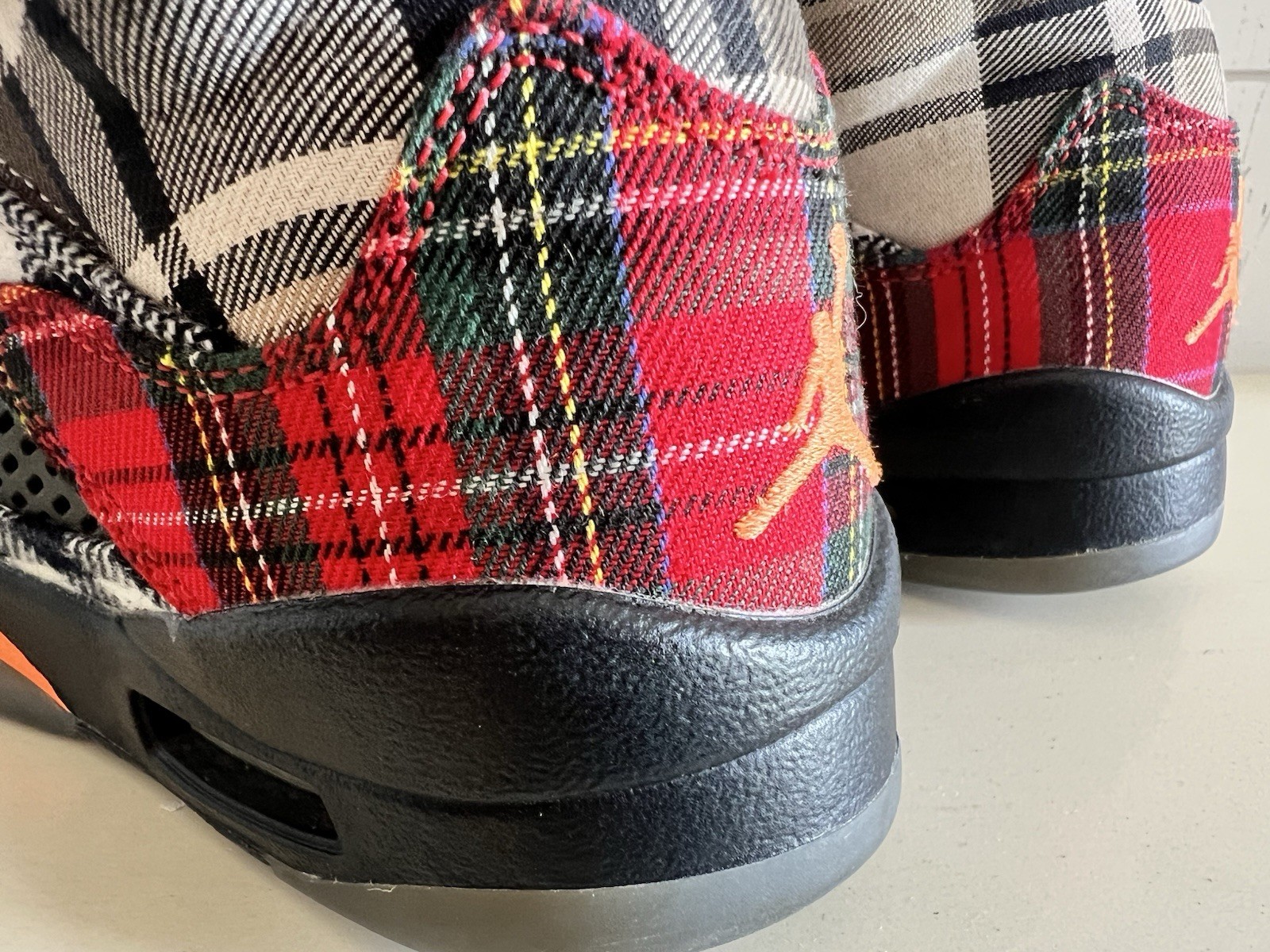Nike Air Jordan 5 Retro "Plaid" (GS) Black and Total Orange Youth Size 5Y image 5