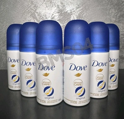 6 x 35ml Dove Original Deodorant Antiperspirant Mini Spray - Travel Size