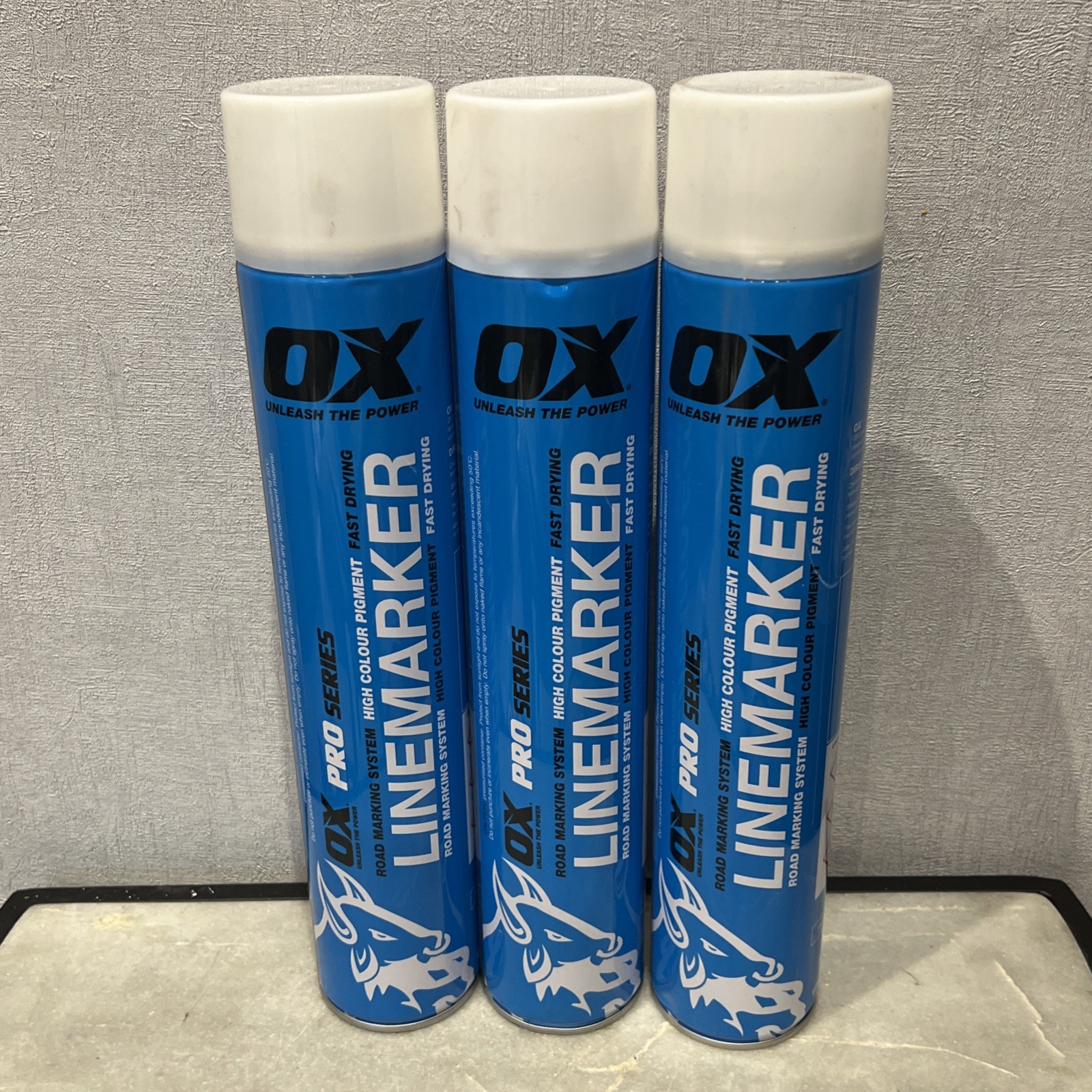 OX 750ML Permanent Line Marker Spray, OX-T022603 White x 3