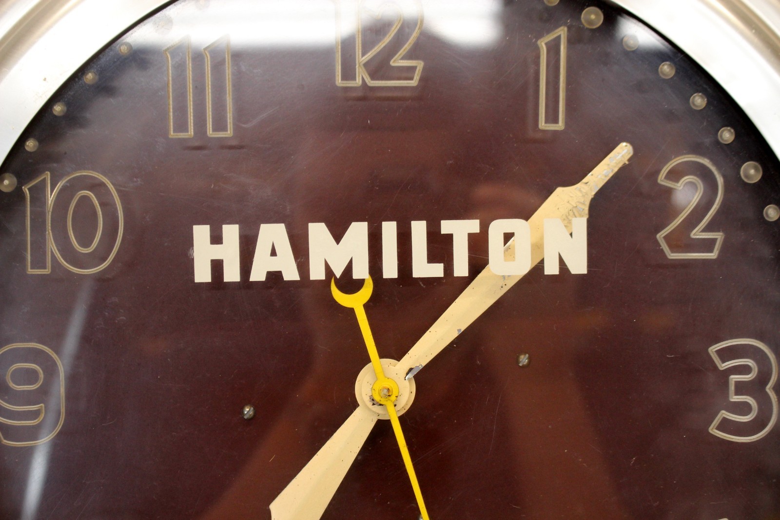 💥vintage HAMILTON Fine Watches NEON WALL CLOCK Lackner Ohio RUNNING 18"💥