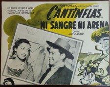 Cantinflas & Susana Guizar NI SANGRE NI ARENA original MEX 1941 Lobby Card 3926