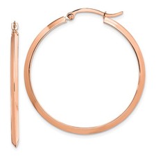 39.25mm 14k Rose Gold 39.25x37.75mm Polished Hoop Earrings