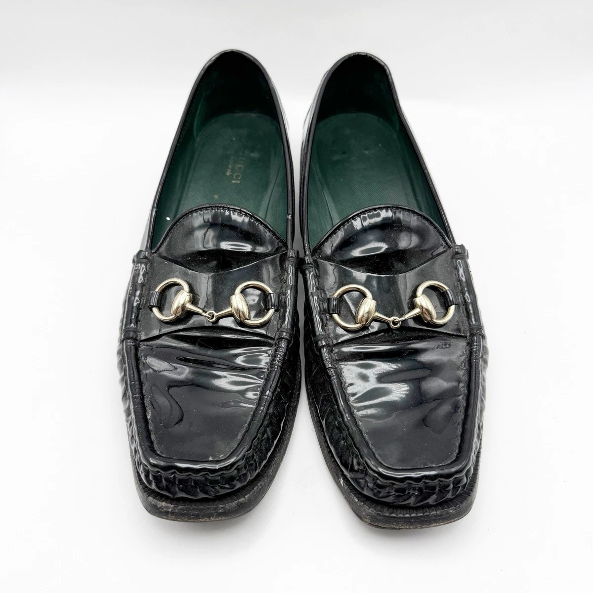 Gucci Black Patent Leather Fringe Loafers with Multicolor Trim Paul: a twist on a classic. These casual moc-toe dress  main image 3
