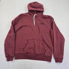 JACK WILLS Hoodie Large Red Mens Sweatshirt Pullover Drawstring Graphic Logo