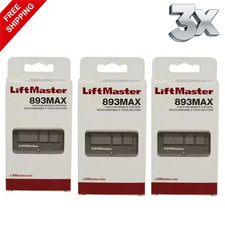 3 Pack 893MAX LiftMaster 3 Button Remote Control Garage Door Opener