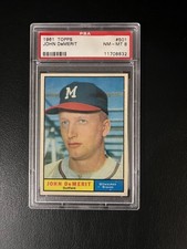 1961 TOPPS BASEBALL JOHN DeMERIT # 501 * PSA 8 *