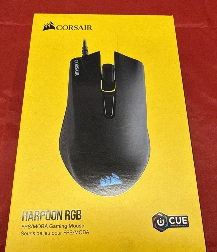 NEU VERSIEGELT Corsair HARPOON RGB FPS/MOBA Gaming Maus 85 Gramm sechs Tasten KABELGEBUNDEN