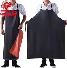 Waterproof Rubber Vinyl Apron 43"X29" for Dishwashing Lab Work Heavy Duty Black