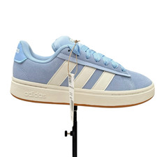 Adidas Grand Court Alpha Womens Athletic Retro Shoes 8.5 Glow Blue Off White