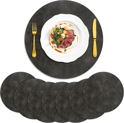 Round Placemats Set of 8 Heat Resistant Waterproof Washable Table Mats