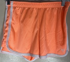    Justice Girls Size 16 Activewear Shorts Neon Orange Mesh Athletic