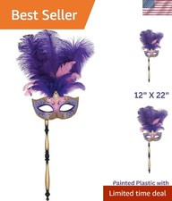 Exquisite Masquerade Mask with Feathers - Perfect for Mardi Gras Celebrations