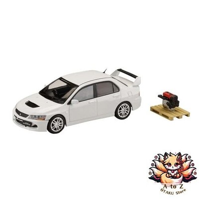 NEU HJ64 1/64 Mitsubishi Lancer Evolution 9 GSR mit Motor Vitrinenmodell weiß
