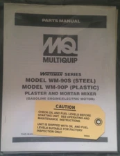 MQ Multiquip Whiteman WM-90S /P Plaster & Mortar Mixer Parts Manual + Honda Man.