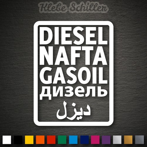 Generisch Diesel Texte Sticker Offroad NAFTA Gasoil Car Tang Targa 4x4 8x6cm Colore: Bianco - Foto 5