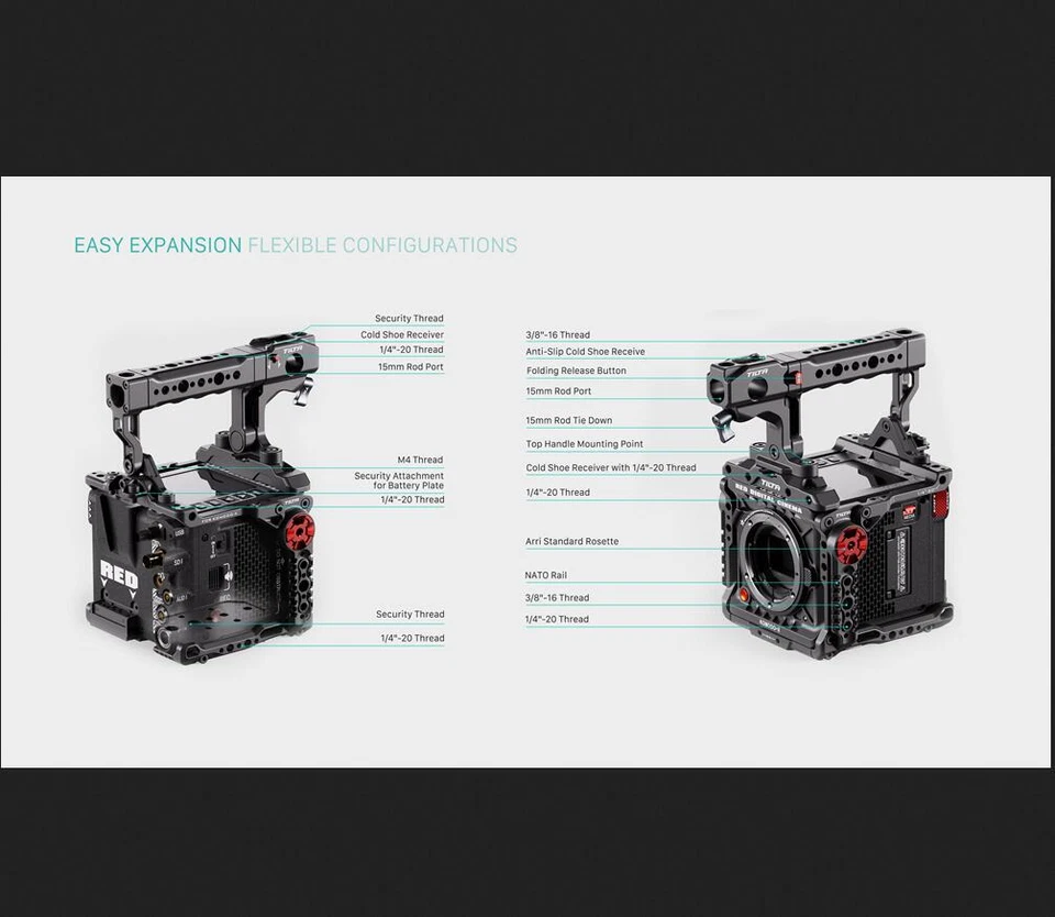 TILTA TA-T53-A-B Camera Cage for RED KOMODO-X Lightweight Kit Proc Camera - Image 3 of 4