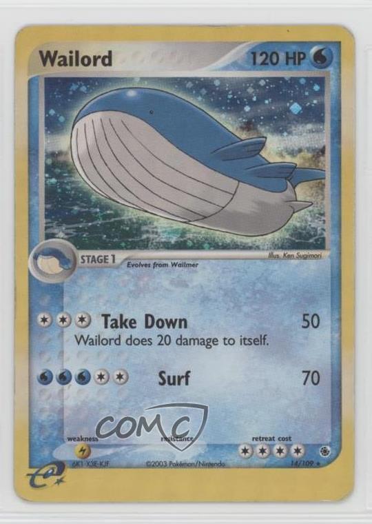 2003 Pokemon EX - Ruby & Sapphire Holo Wailord #14 10cj | eBay 2003 Pokemon EX - Ruby & Sapphire Holo Wailord #14 10cj | eBay