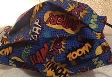 ADULT Handmade Face Mask - Reversible - NWOT - COMIC Words