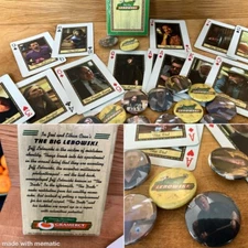 “The Big Lebowski” Promo Playing 52 Cards 2 Jokers & 2 Pins 1997 NOS not Repro
