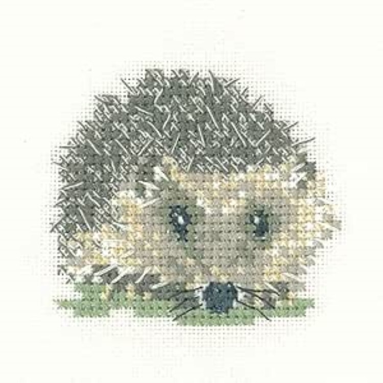 Heritage Crafts Cross Stitch Kit - Little Friends, Hedgehog