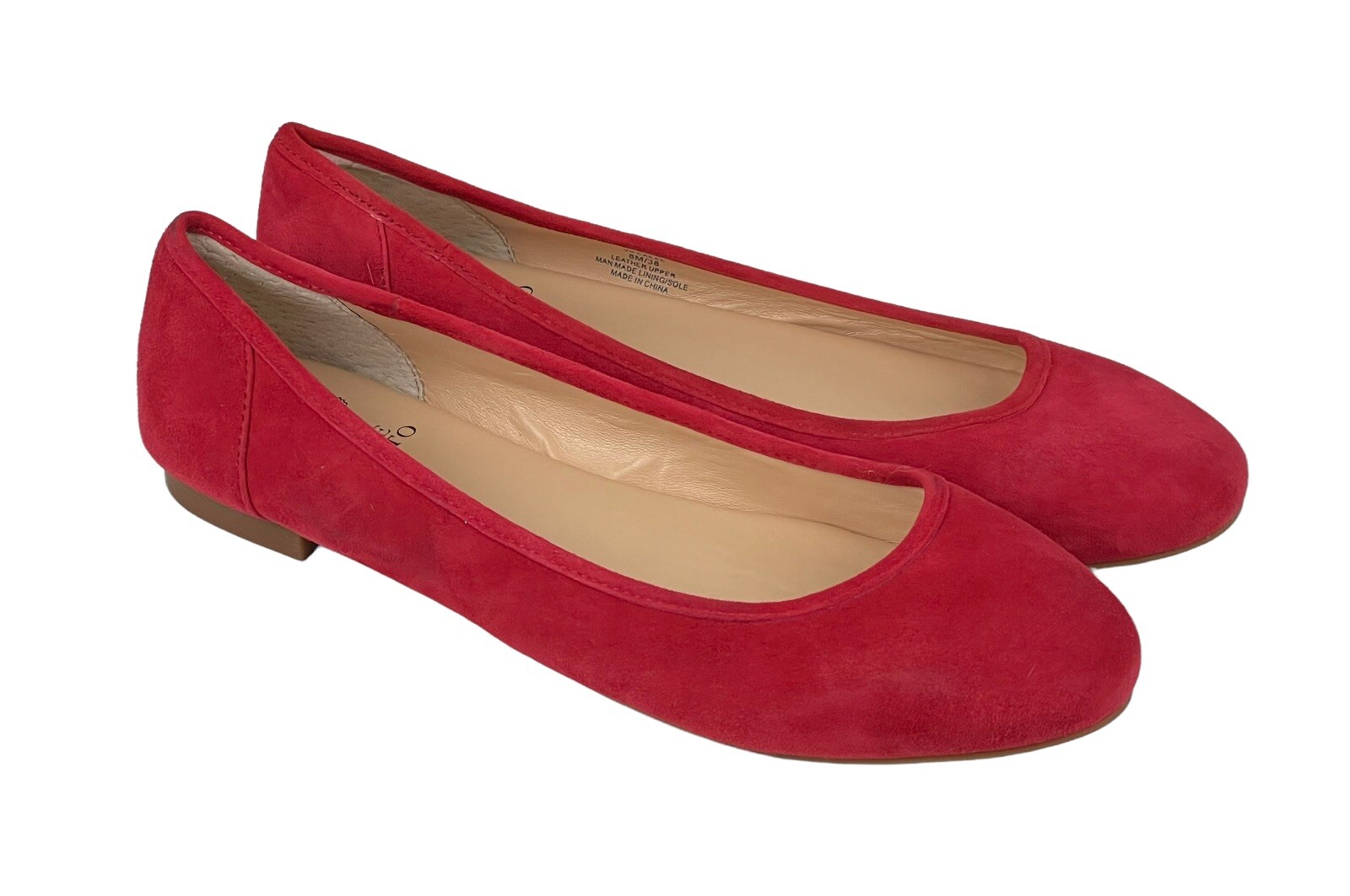 Cailee Red Suede Round Toe Ballet Flats 