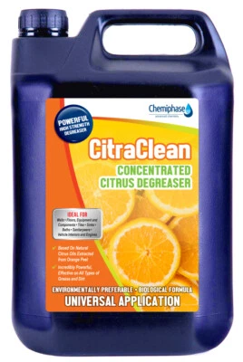 CHEMIPHASE Citraclean - Powerful Citrus Degreaser and Cleaner- 4 x 5 Litres (20 Litres)